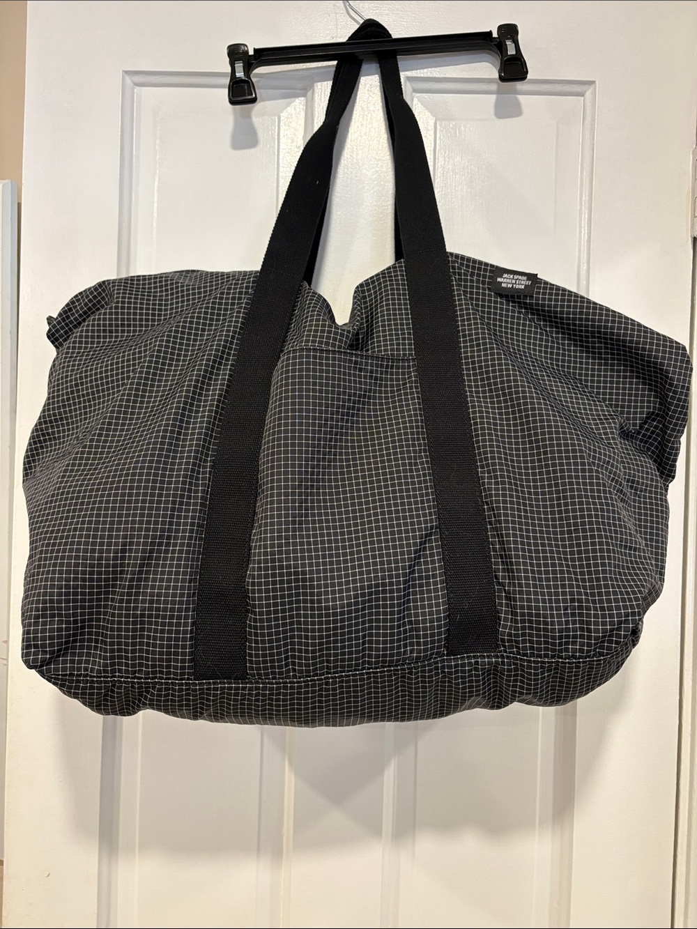 JACK SPADE WARREN STREET NY Packable Travel Duffel Bag graphic check